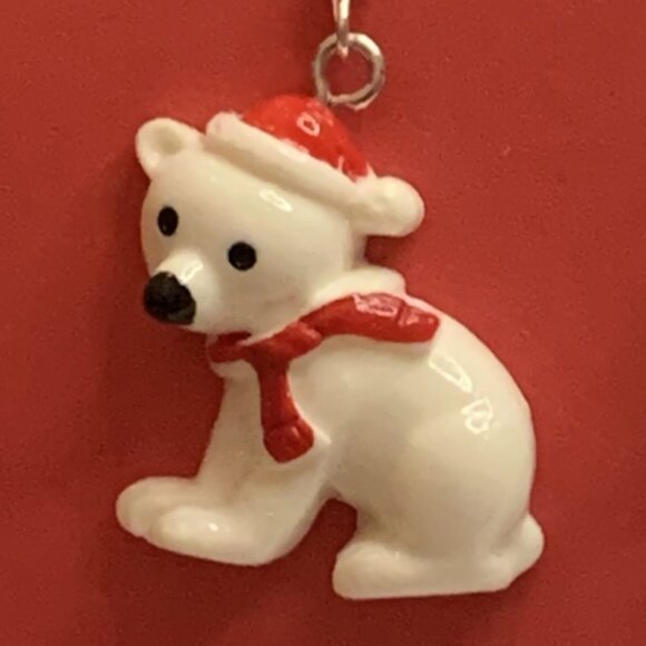 Polar Bear Earring, Santa Earring, Christmas Earring, Gift Idea, Holiday Earring - Picture 7 of 7